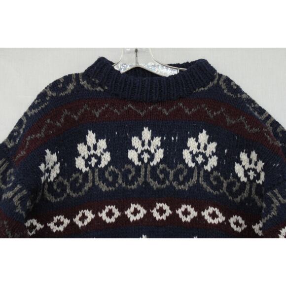 Sisandina Handcrafter Sweater Multicolor Wool Large Grandpa Core Chunky Knit - Picture 3 of 7